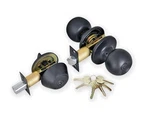 Entry Door Knob Combo Lock Set W/ Deadbolt 6 Keys Premier Black Matte Modern. Fixed Price $29.87.