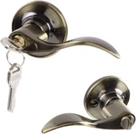 Ohuhu Wave Lever Keyed Door Lock Satin Nickle Bronze Finish Interior-exterior. Fixed Price $24.99.