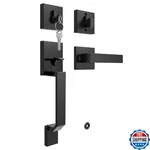 Tinewa Black Square Front Door Handle With Classic Lever Single Cylinde. Fixed Price $82.64.