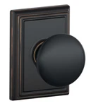 Schlage Plymouth Passage Door Knob Set With Decorative Addison Trim F10. Fixed Price $19.99.