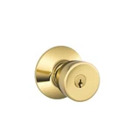Schlage Bell Bright Brass Entry Door Knob 1-3/4 In.. Fixed Price $37.89.