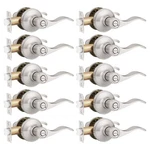 Probrico 10 Privacy Door Lever Thumb Turn Lock On Pack, Satin Nickel. Fixed Price $153.99.