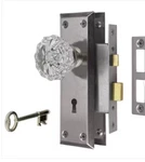 Defiant 2 In. Satin Nickel Victorian Glass Knob Mortise Set New. Fixed Price $32.00.