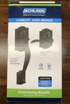 Schlage Lock FE285 Camelot 716 Left Handle Set, Aged Bronze. Fixed Price $49.00.
