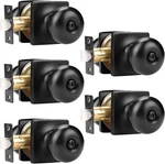 Gobekor 5 Pack Matte Black Privacy Door Knob(keyless),. Fixed Price $50.05.