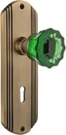Nostalgic Warehouse Deco Plate W/ Keyhole Crystal Emerald Glass Door Knob 2.375". Fixed Price $136.46.