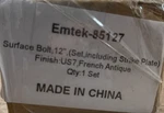 Emtek 85127 12" Surface Bolts - French Antique *read*. Fixed Price $54.99.
