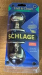 New Schlage Hall & Closet Bright Shiny Brass Door Knob P513-530 Universal Key. Fixed Price $10.00.