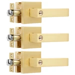 Heittis 3 Pack Square Gold Door Handle Heavy Knobs Interiorkeyed Alike. Fixed Price $93.38.