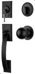 Front Door Handle Deadbolt Set Black Entry Lock With Reversible Knob Modern. Fixed Price $86.09.
