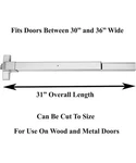 Dynasty Hardware Push Bar Panic Exit Device For Emergency Doors Aluminum.. Fixed Price $69.97.