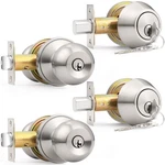 Probrico Brushed Nickel Entry Door Knob And Double Cylinder Deadbolt Combo Pack,. Fixed Price $49.00.