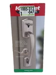 Kwikset Prescott Front Door Handle With Interior Lever Satin Nickel 98150-013. Fixed Price $49.95.