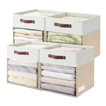 4 Pack 13X13 Inch Linen Foldable Storage Bins Clear Window Handles Beige. Fixed Price $55.06.