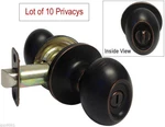 10 Oil Rubbed Bronze Privacy Oval Egg Shape Door Knobs Locks Bedroom Bathroom. Fixed Price $129.99.