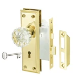 Newliplace 3 Pack Mortise Lock Set For Interior Door, Gold Vintage Crystal Glass. Fixed Price $68.00.