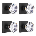 Hiemey Matte Black Glass Crystal Hall Closet Dummy Door Knob Interior Diamond. Fixed Price $95.62.