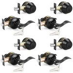 Probrico Front Door Entry Lever Lockset, Single Cylinder Deadbolt Combination. Fixed Price $96.02.