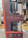 Home Decorators Ridgeway Matte Black Keyed Entry Door Knob W/ Square Rose. Fixed Price $14.95.