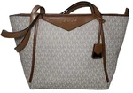 Michael Kors Mk Signature Whitney Handbag Vanilla Acorn Double-handle Tote Auth. Fixed Price $104.00.
