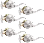 Gobekor 6 Pack Privacy Door Levers Interior Handles Brushed Nickel. Fixed Price $84.47.