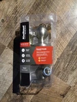Kwikset Polished Brass Keyed Entry Door Knob Featuring Smartkey Security. Fixed Price $12.99.