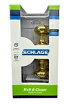 Schlage Plymouth Hall/closet Round Doorknob In Bright Brass F10 V 605 New. Fixed Price $19.95.