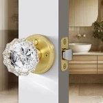 Privacy Crystal Door Knob, Gold Vintage With Lock, .... Fixed Price $37.09.