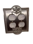 Nostalgic Warehouse Meadows Antique Pewter Wall Plate 4 Plug Outlet Cover. Fixed Price $29.00.