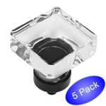 *5 Pack* Cosmas Cabinet Hardware Flat Black Square Knob Clear Glass #6377FB-C. Fixed Price $24.70.