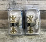 Lot Of 2 Schlage Brass Door Knob Bed And Bath Push Button Lock Privacy New Read. Fixed Price $24.95.