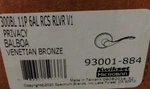 Kwikset 93001-884 Privacy Door Lever V. Bronze ( 300BL 11P 6AL Rcs Rlvr V1). Fixed Price $19.75.