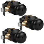 Knobwell 3 Pack Privacy Door Keyless Round Interior Lock Bathroom Bedroom. Fixed Price $73.64.