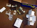 Schlage Privacy Locking Latch Door Knob F40 Geo 619 Satin Nickel. Fixed Price $13.00.