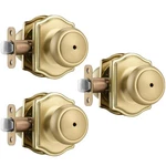 Ncsen 3 Pack Gold Door Knobs W/ Camelot Trim, Interior With Lock. Fixed Price $59.38.