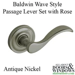 Baldwin Door Knob Wave Style Passage Lever Set With Rose Solid Brass Handle. Fixed Price $139.50.