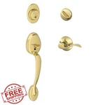 Schlage Plymouth Handleset Left Lever Bright Brass F60 505 Acc 605. Fixed Price $142.07.