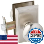 Emtek Providence Round Brass Knobs Privacy Satin Nickel. Doorsets.. Fixed Price $229.22.