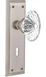 Nostalgic Warehouse New York Plate W/ Keyhole Oval Fluted Crystal Glass Knob. Fixed Price $75.88.
