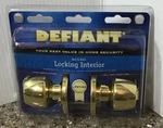 Defiant Locking Interior Doorknob Set 332-216 Bed, Bath Easy Installation Nip. Fixed Price $16.99.