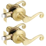Bonpoly 2-PACK Gold Passage Door Levers, Hallway Closet Handles, Satin Brass. Fixed Price $91.16.