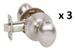 *lot Of 3* Delaney Hardware Carlyle Satin Nickel Hall/closet Door Knob. Fixed Price $29.99.