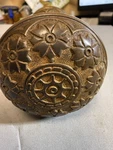 Antique Brass Hopkins &dickinsons 8-FOLD Floral Design Door Knob Set. Fixed Price $40.00.