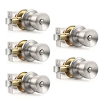 5 Pack Brushed Nickel Door Knobs, Tulip Privacy Interior Kno.... Fixed Price $56.83.