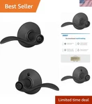 Schlage F40 622 Accent Door Lever With Push Button Lock - Matte Black Finish. Fixed Price $66.99.