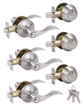 (3 Pack) Keyed Alike Front Door Lever Lockset With Single Cylinder Deadbolt C.... Fixed Price $91.56.