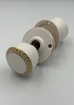 Vintage White W/ Gold Porcelain Door Knob Rosette As Shown Nice. Fixed Price $14.20.