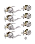 (4 Pack Keyed Alike Front Door Lever Lockset With Single Cylinder Deadbolt Co.... Fixed Price $123.25.