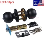 Round Door Lock Knob Handle Lever Set Entry Privacy Passage For Home Bedroom Blk. Fixed Price $69.98.