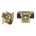 Pair Hickory Hardware Hinges Partial Wrap 1/2" Overlay Polished Brass P2710F-3. Fixed Price $9.49.